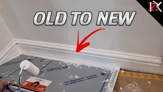 How To Easily Paint Skirting Boards on Any Floor  NO TAPE  OLD To NEW Skirting Boards [upl. by Niatsirhc]