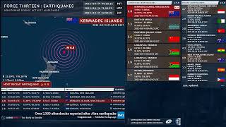 20220814 134415 UTC  M 68  Kermadec Islands New Zealand  Force Thirteen Earthquakes [upl. by Dollie]