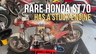 We Unseize the Engine on This Rare Honda ST70 Barnfind [upl. by Ahsataj939]