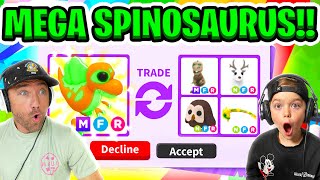 We Trade The MEGA SPINOSAURUS in Adopt Me…Roblox 😳 [upl. by Neeuq]