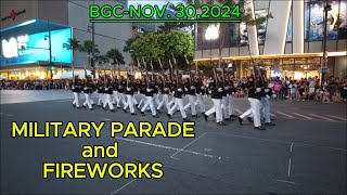 BGCBonifacio Global City 2024 BONIFACIO DAY Military ParadeFireworks [upl. by Schifra]