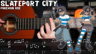 Slateport City  Pokemon RubySapphireEmerald  Fingerstyle Guitar Tutorial  TAB [upl. by Ribaudo]