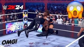 Triple H vs Undertaker  Hell in a Cell Match  WWE 2K24 PC 4K [upl. by Enialehs]