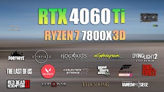 RTX 4060 Ti  Ryzen 7 7800X3D  Test in 16 Games  RTX 4060Ti Gaming [upl. by Ystap]