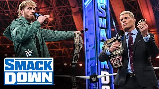 Cody Rhodes humiliates Logan Paul with brass knuckles search SmackDown highlights May 24 2024 [upl. by Aylatan]