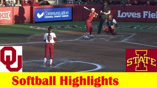 Iowa State vs 2 Oklahoma Softball Game 2 Highlights March 9 2024 [upl. by Wenda]