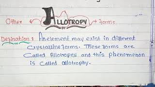 allotrophy class 11 chemistry chapter number 6 federal board [upl. by Suoivatnom]