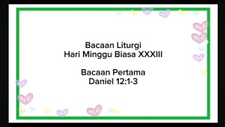 Bacaan Pertama 17 November 2024 Hari Minggu Biasa XXXIII [upl. by Fredie]