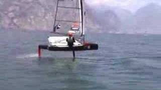 Rohan Foiling TackingGybing practice Lake Garda June 2007 [upl. by Luther]