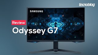 Monitor Samsung Odyssey G7  Review Tecnoblog [upl. by Idmann]