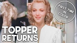 Topper Returns  COLORIZED  Classic Romantic Movie  Mystery Film [upl. by Star997]