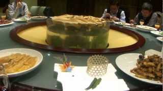 An extravagant chinese dinner on Rotating Table in Dalian China [upl. by Oilla]