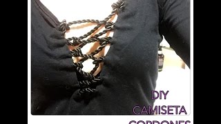 DIY camiseta tendencia cordones  top lace up by PILAR SANCHEZYU08 ABRIL 2016 [upl. by Paza26]