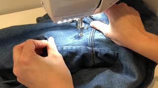 How to Mend Jeans with Freemotion Darning [upl. by Suhcnip]