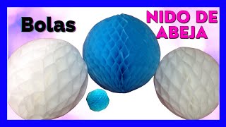 🎈🎊 Cómo hacer BOLAS O POMPONES de NIDO DE ABEJA Paso a Paso para DECORAR con papel de seda 🎉 [upl. by Irehj]