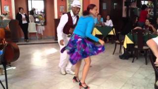 La Prof Manuela Benavides Abreu bailando son Calle Obispo Habana Cuba Hotel Europa [upl. by Enaffit]