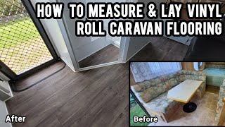 How to replace caravan vinyl roll flooring easy hack  caravan renovation [upl. by Atnoek]