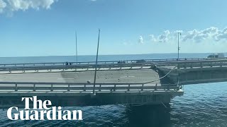 Crimea bridge appears damaged amid reports of explosions [upl. by Isidoro]