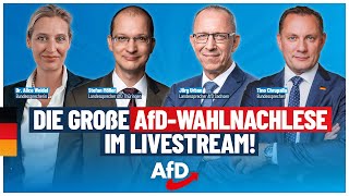 Wahlnachlese Thüringen amp Sachsen Weidel Chrupalla Möller amp Urban live  AfD [upl. by Nauh722]