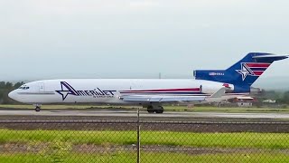 BOEING 727 OPERANDO JUNTO A OTROS AVIONES COMERCIALES EN EL AEROPUERTO CIBAO  aviation airport [upl. by Kos]