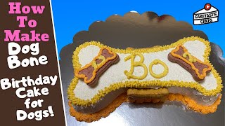 Dog Friendly Birthday Cake Recipe Tutorial  How to Make a Bone Cake for Dogs [upl. by Abram]