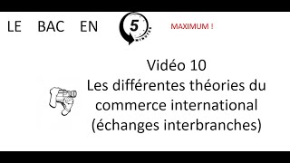 Les théories du commerce international échanges interbranches Le bac en 5 minutes épisode 10 [upl. by Eelarak222]