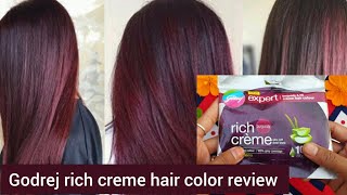 new godrej expert rich creme hair color  godrej rich creme hair color burgundy review [upl. by Nabal]