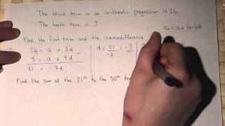 Arithmetic progressions  finding first terms and common difference [upl. by Bryant]