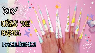 ✨ CÓMO HACER UÑAS DE PAPEL ✨how to make paper nails 💅  MANUALIDAD FÁCILEASY HANDMADE [upl. by Horten]