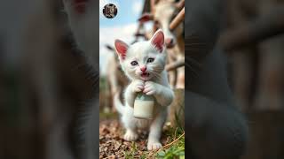 yum yum ice cream😻 cat cute kitten funny catlover kitty [upl. by Arem]