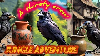 Thirsty Crow Story  Kids UrduHindi Moral Story  Dinosaur fun amp Adventure  story time  learning [upl. by Nell]