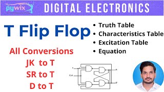 t flip flop  design t flip flop using d flip flop  toggle flip flop truth table [upl. by Ahtnams431]