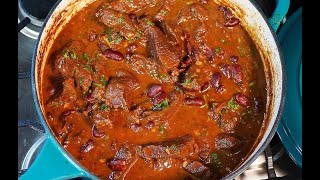 OnePot Stewed Beef with Red Beans for a Quick Easy Dinner  CaribbeanPotcom [upl. by Shields]