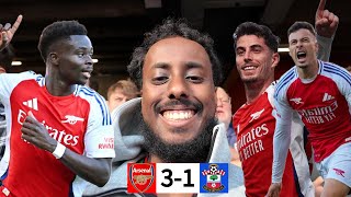 HAVERTZ MARTINELLI amp SAKA GOALS GET ARSENAL 3 POINTS  ARSENAL 31 SOUTHAMPTON  MATCH DAY VLOG [upl. by Toulon]