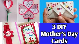 3 Diy Mothers Day Greeting Cards  Cards for mothers day [upl. by Nathanial]