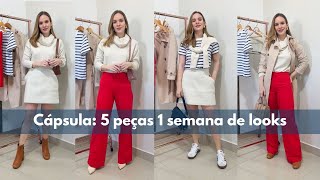 Como montar um armário cápsula 5 peças 7 looks [upl. by Eram]