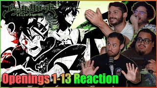 REACTING TO ALL THE BLACK CLOVER OPENINGS [upl. by Illah]