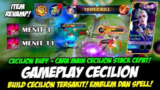 GAMEPLAY CECILION BUFF❗CARA MAIN CECILION STACK CEPAT❗BUILD CECILION TERSAKIT 2023❗TUTORIAL CECILION [upl. by Kehoe]