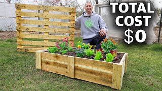 How to Build a Mini RAISED BED Using ONE PALLET FREE Backyard Gardening [upl. by Maiga]