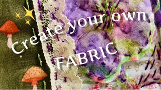 Create your own fabric mixedmedia art prompts with AuntBecsCreations process video [upl. by Holtorf]