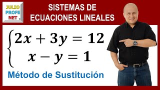 Sistemas de ecuaciones lineales 2×2 por sustitución  Ej 1 [upl. by Itsim420]