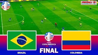 BRAZIL vs COLOMBIA  COPA AMERICA FINAL  Full Match All Goals 2024  PES Gameplay PC [upl. by Burck151]