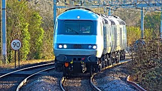 Rail Adventure HST power cars passing Wolverton Station with tones 190123 [upl. by Keifer]