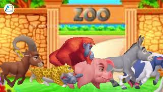 Leopard Deer Donkey Pig Cow Gorilla Animals Stampede video green screen  Animal Running in Zoo [upl. by Charteris]