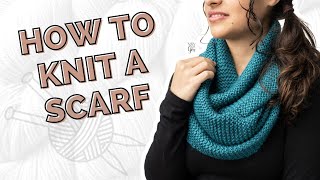 How to Knit a Scarf for Beginners  Free Knitting Pattern Step by Step [upl. by Aylmar]