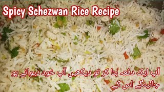 Spicy schezwan rice recipe rice recipe with homemade schezwan souce spicy rice recipe [upl. by Anel]