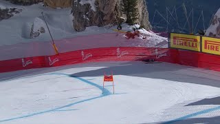 Mikaela Shiffrin 🇺🇸  big crash during the womens downhill race  Cortina dAmpezzo Jan26 2024 [upl. by Gninnahc641]