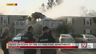 Huntsville Fire amp Rescue Crews Respond To Fire At Fern Parc Apartments  October 14 2024  News 19 [upl. by Nairdna]