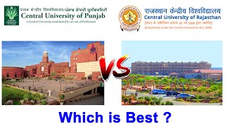 Central University of Punjab vs Central University of Rajasthan  Best Central University 2022 [upl. by Nosimaj]