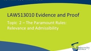 Evidence Law Relevance and Admissibility [upl. by Atinram939]